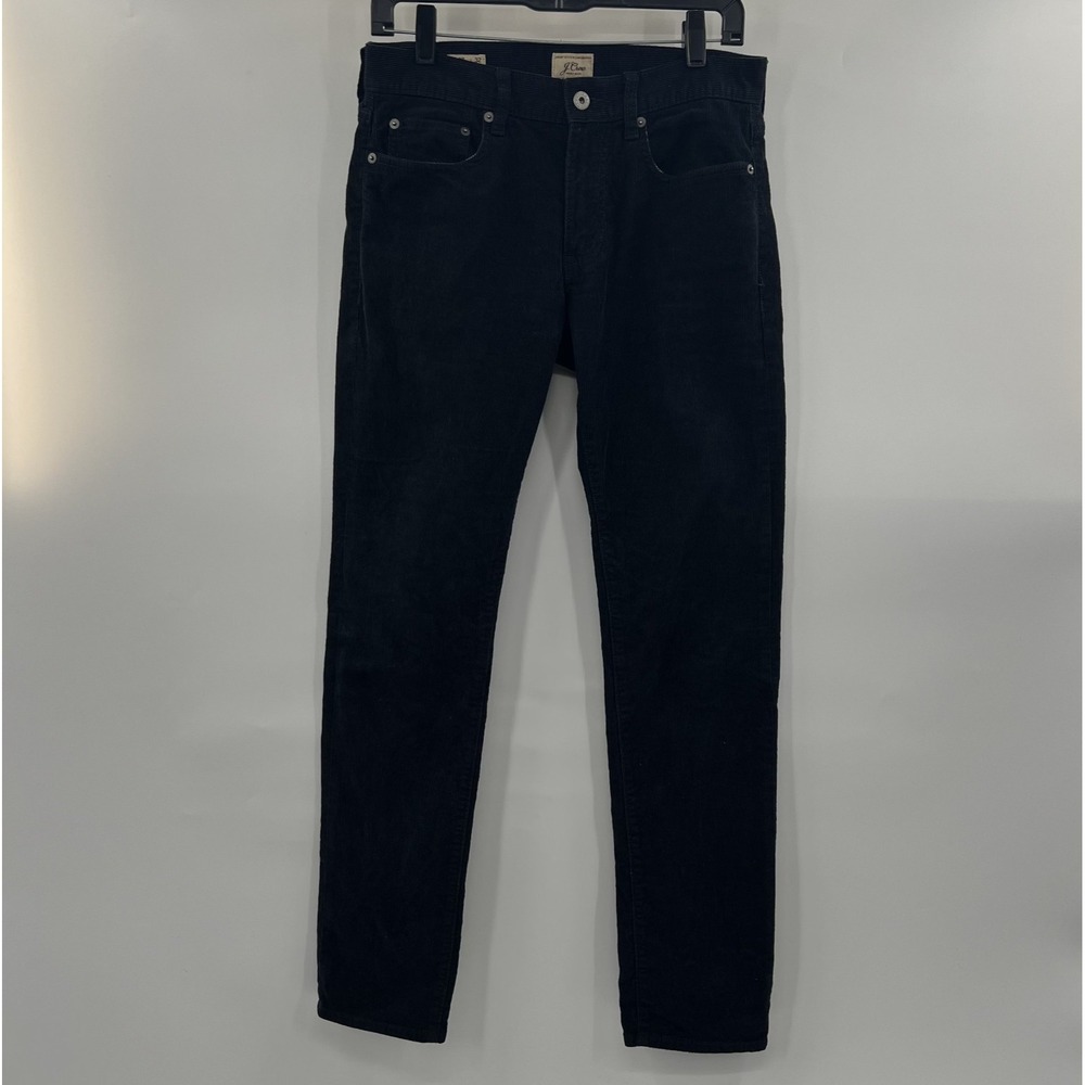 J Crew 484 Corduroy Pants Mens 28 x 32 Black Stretch Chino Casual Slim Fit EUC